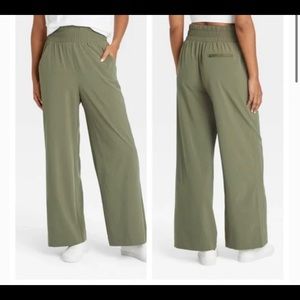 All In Motion High Rise Wide Leg Pants NWT Sz XS XL Green Tan